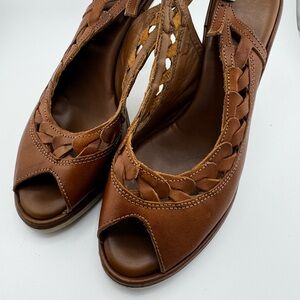 VINTAGE STYLE BROWN SLINGBACK SANDALS MICHAEL KORS